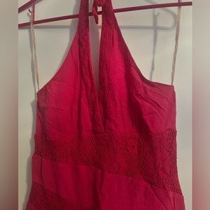 Asymmetrical halter dress